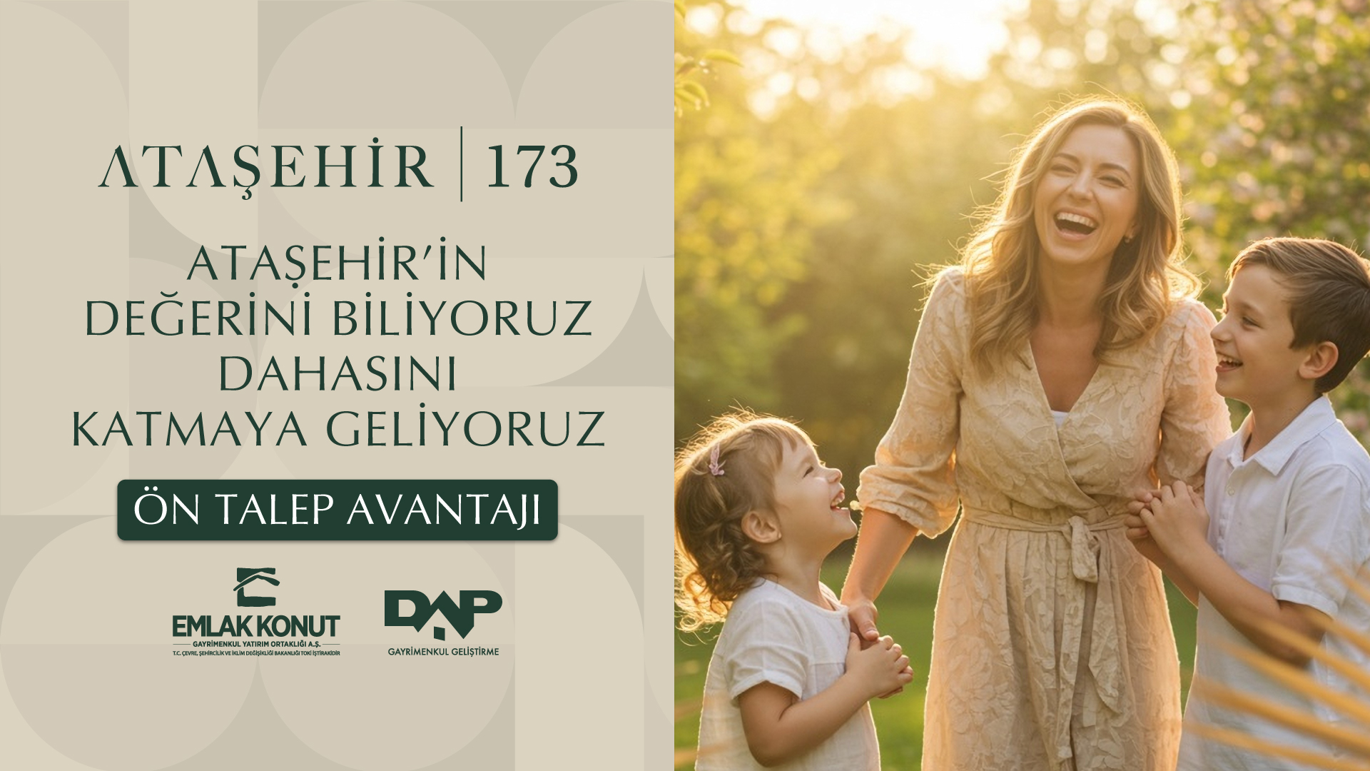Ataşehir 173 ile topraktan sahip olma avantajı.